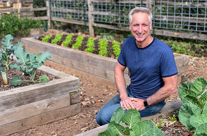 Joe Lamp'l in the garden