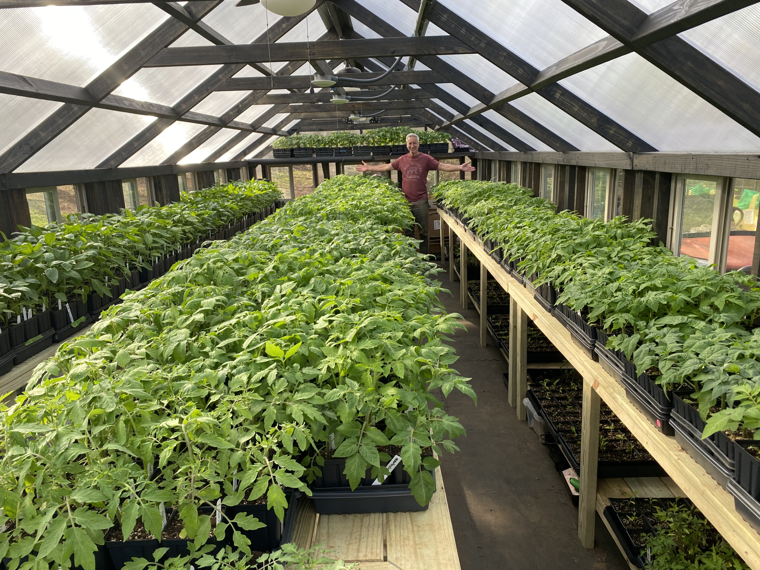 Joe Lamp'l with greenhouse