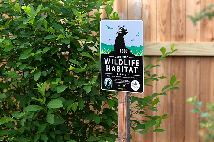 Certified Wildlife Habitat sign from Garden for Wildlife